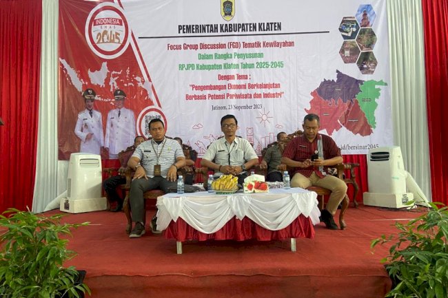 Focus   Group   Discussion (FGD) Tematik Kewilayahan  Dalam  Rangka Penyusunan RPJPD Kabupaten Klaten Tahun 2025-2045. Dengan Tema : “Pengembangan  Ekonomi Berkelanjutan Berbasis Potensi Pariwisata dan Industri”.