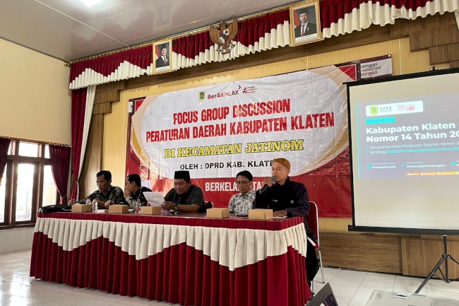 Sosialisasi Perda no 14 Tahun 2025 Tentang perubahan atas peraturan daerah Nomor 5 Tahun 2017 ttg BPD Aula Kecamatan Jatinom