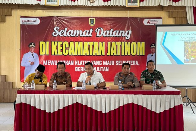 giat hari Jumat 19 Juni 2026 Rapat koordinasi persiapan yaa qowiyyu hari jadi Klaten dan upacara hut ri di aula Kecamatan Jatinom dan penyerahan seragam pada paskib jatinom