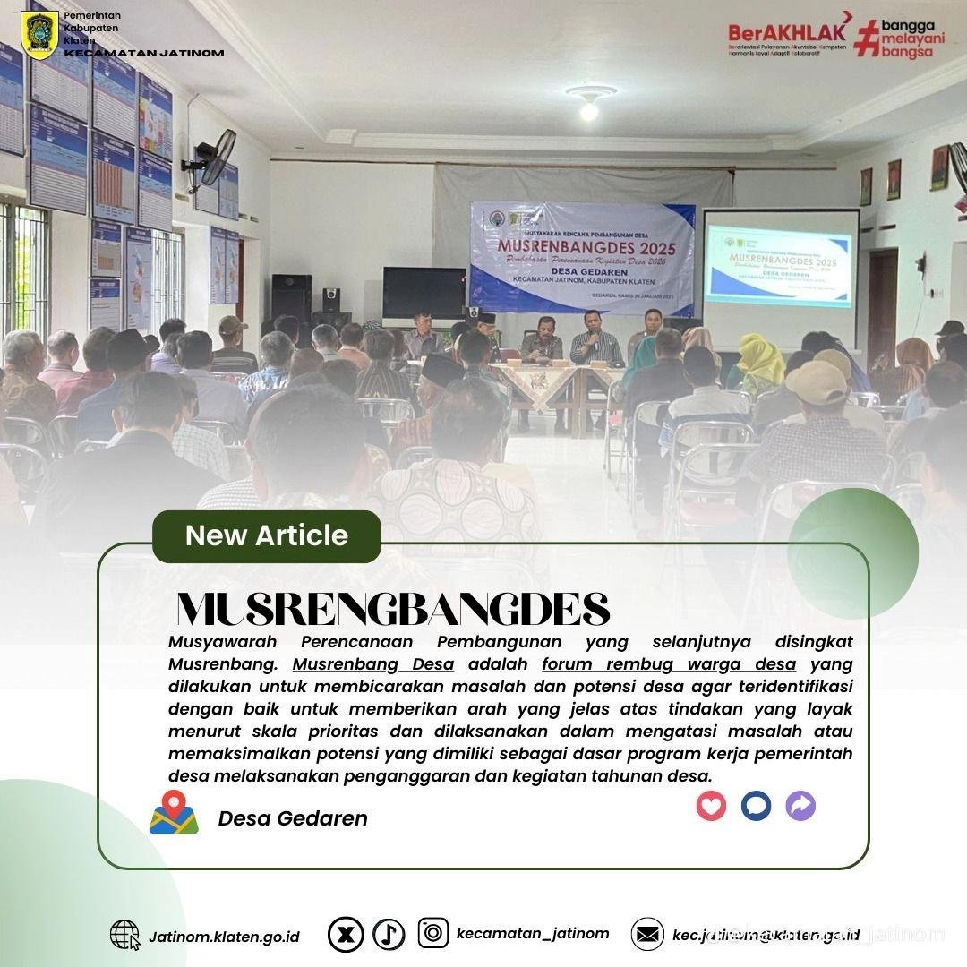 17 Desa dan 1 Kelurahan Sudah melakuan Musren Bangdes dan Musrenbangkel