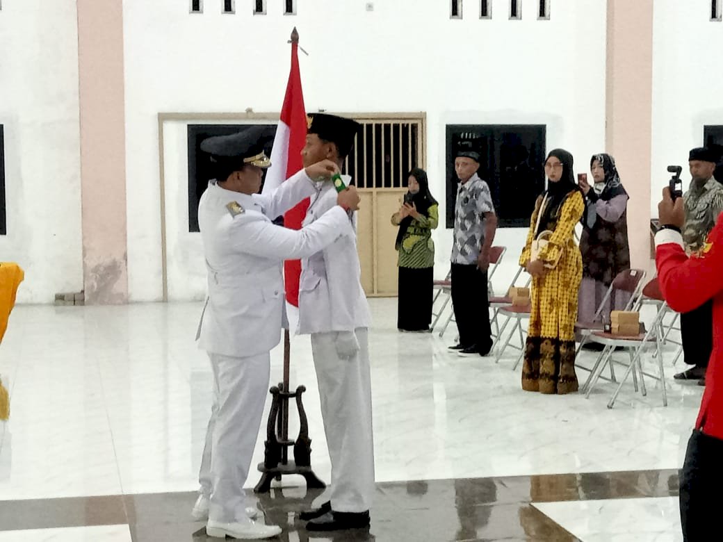 giat pada hari Kamis tanggal 14 Agustus 2025 pukul 20.00 WIB acara Pengukuhan dan Pelantikan Pasukan Pengibar Bendera Pusaka Kecamatan Jatinom Tahun 2025 di Gedung Candra Kirana Desa Krajan Kecamatan Jatinom
