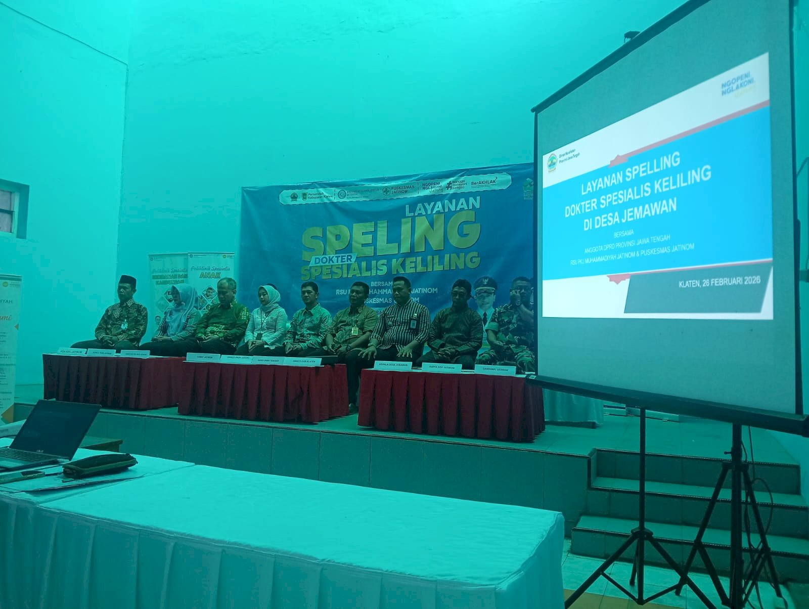 Kegiatan dokter Speling di desa Jemawan dg Dinkes Jateng, DPRD prop Jateng, PKU muh Jatinom, puskesmas Jatinom  ' Kamis, 26 Februari 2026